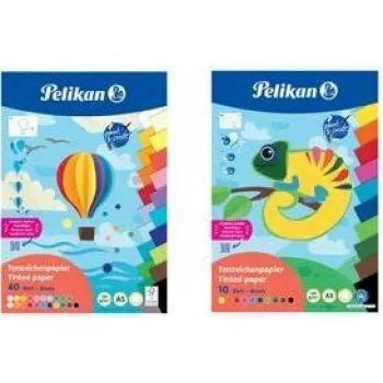 Pelikan blok toniranog papira DIN A3, 10 listova, 10 raznih boja, 120 g/m², lijepljen na vrhu