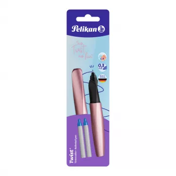 Pelikan Twist nalivpero Rosenblau, srednja pera - ergonomska drška za dešnjake i ljevake, blister pakiranje