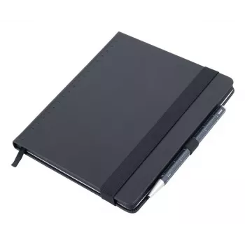 TROIKA BLACK SLIMPAD A5 Notepad with Dark Blue Pen