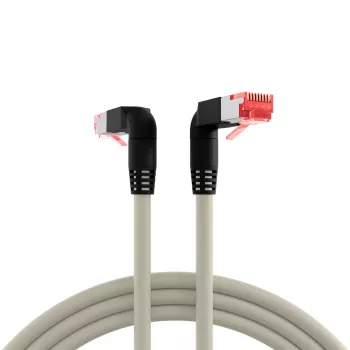 EFB Elektronik K4137GR.2 Cat.6A S/FTP LSZH patch kabel, Draka UC900 TM21, 2x90 stupnjeva, 2 m, sivi