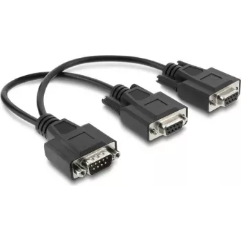 Delock Y razdjelni kabel D-Sub 9 utikač na 2 x utičnicu s vijcima 25 cm