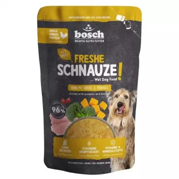 BOSCH Freshe Schnauze mono-proteinska mokra hrana za pse s piletinom, bundevom i brokulom – 250g vrećica