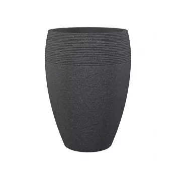 Emsa Landhaus posuda za cvijeće 283/65 crno-granit D47 – 47 cm okrugla posuda za biljke, 38 L, UV i otporna na mraz, unutarnja/vanjska