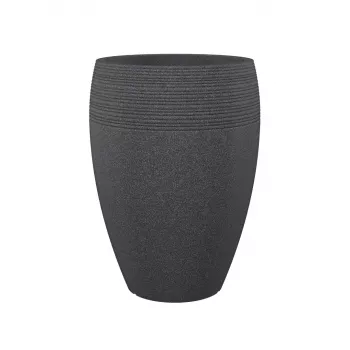 Emsa Landhaus posuda za cvijeće 283/65 crno-granit D47 – 47 cm okrugla posuda za biljke, 38 L, UV i otporna na mraz, unutarnja/vanjska