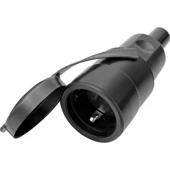 Bachmann BM0028125 masivni gumeni zaštitni poklopac s poklopcem za Schuko spojnicu, crni