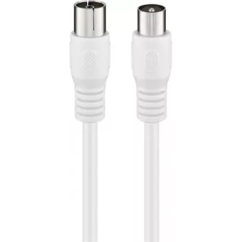 Goobay koaksijalni antenski kabel, klasa A+ zaštita >85 dB, dvostruko oklopljen, 75 Ohm, 1,5 m, bijeli, koaksijalni utikač na koaksijalnu utičnicu