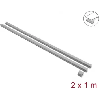 Delock samoljepljivi kabelski kanal s kliznim poklopcem 24 x 14 mm, 1 m, pakiranje 2 kom, sivi, uklj. spojnice