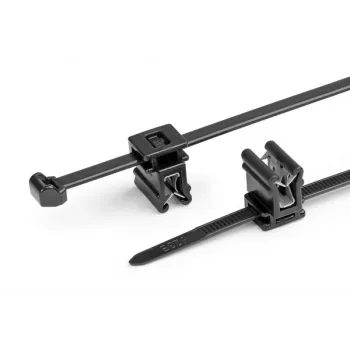 HellermannTyton T50ROSEC4A-PA66W-BK vezica za kabele s kopčom za pričvršćivanje na drvo, 200mm x 4,6mm, crna, pakiranje 100 kom