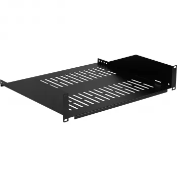 EFB Elektronik 19 inch 2U fiksna polica za ormar, dubina 400 mm, nosivost 22 kg, crna RAL 9005
