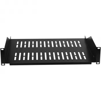 EFB Elektronik 19 inch 2U fiksna polica za ormar, dubina 400 mm, nosivost 22 kg, crna RAL 9005