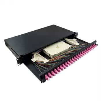 LogiLink 19 inch 1U 24-Port LC duplex OM4 multimode spojna kutija patch panel, crni
