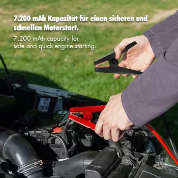 LogiLink PA0358 4-u-1 auto powerbank za pokretanje s zračnim kompresorom, 7200 mAh, 200A struja pokretanja, LED svjetiljka