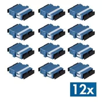 LogiLink optički adapter SC Duplex, 12 komada, s prirubnicom, plavi