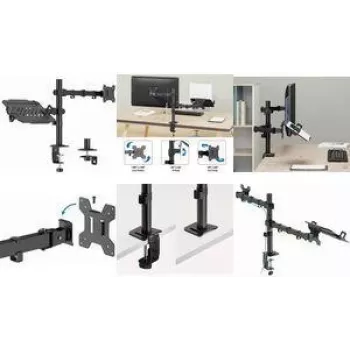 LogiLink BP0220 stolni nosač za monitor i prijenosno računalo, 17 inča-32 inča, 10kg monitor, 9kg laptop, crni