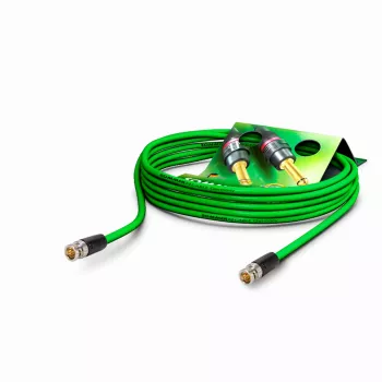 Sommer Cable SC-Vector 0.8/3.7 HD-SDI Video Patch Cable, BNC Male to BNC Male, NEUTRIK, Green, 5 m (VTGR-0500-GN-SW)