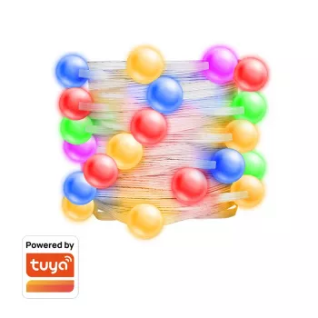LogiLink Wi-Fi pametni svjetlosni vijenac Globe Fairy, 3m, kompatibilan s Tuya, RGB + toplo bijelo, IP44, 20 LED