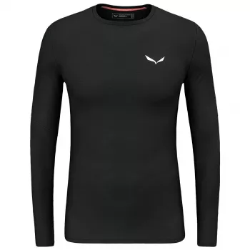 Salewa Cristallo Warm Amr L/S muška majica, donji sloj od Alpine Merino vune - Black Out