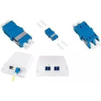 LogiLink FA03LC7 LC Duplex optički adapter, pakiranje od 12, bez prirubnice, plavi