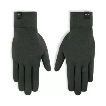 Salewa Cristallo Liner vunene rukavice, tamno maslinasto zelene, XXL