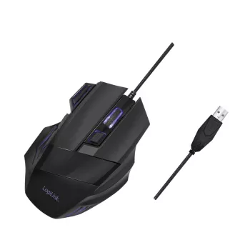 LogiLink ergonomski optički miš 7 tipki USB žični vertikalni za dešnjake crni
