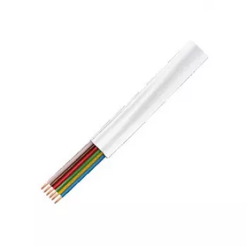 LogiLink CM06W plosnati telefonski kabel, 6-žilni CCA, 6x 0,12 mm, bijeli, kolut 100 m