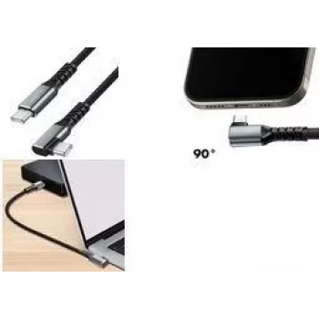 LogiLink USB 3.2 Gen 2 USB-C na USB-C kutni kabel, 10 Gbps, 100W, 4K, 2 m, crno-sivi