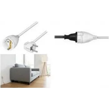 LogiLink LPS106 produžni kabel, CEE 7/7 kutni utikač na CEE 7/3 utičnicu, bijeli, 5 m
