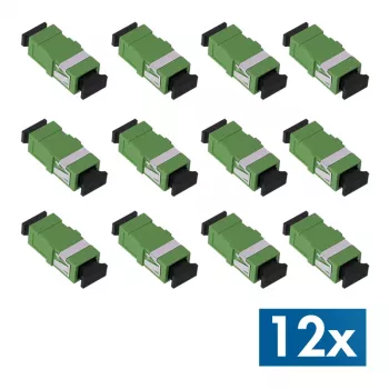 LogiLink FA01SC8 SC Simplex APC optički adapter, bez prirubnice, zeleni, 12 komada