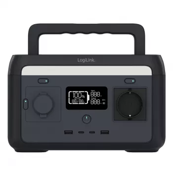 LogiLink prijenosna elektrana 300W LiFePO4 baterija, 288Wh čisti sinusni val, 60W USB-C PD, QC3.0, Solar Ready
