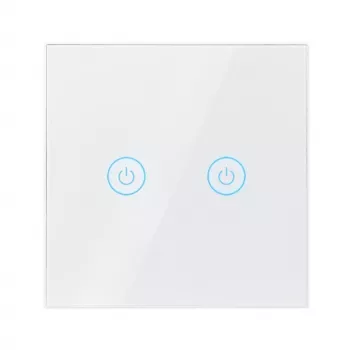 LogiLink WiFi pametni EU prekidač za svjetlo, 2-struki, kompatibilan s Tuya, bijeli