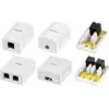 LogiLink Cat.6A nadžbukna utičnica, 2x RJ45, bijela (slično RAL 9003), klasa EA, oklopljena, 10G, 500MHz, LSA, ISO/IEC 11801