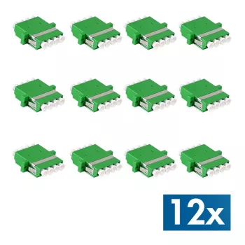 LogiLink LC Quad optički set adaptera, 12 komada, zeleni, s prirubnicom, SC Duplex Breakout