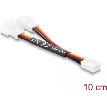 Delock Y kabel za ventilator 1 x 3-Pin utičnica na 2 x 3-Pin utikač 10 cm
