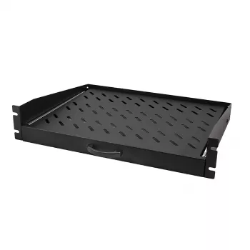 LogiLink 19 inch izvlačna polica za konzolu 2U, dubina 350 mm, nosivost 30 kg, crna
