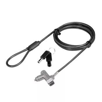 LogiLink NBS015 univerzalni sigurnosni kabel za prijenosna računala, ultrabookove, MacBook Pro i tablete – pocinčani čelični kabel, 2 m, crno-srebrni