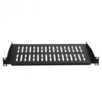 EFB Elektronik 19 inch 1U fiksna polica za rack, dubina 350 mm, nosivost 10 kg, crna RAL 9005