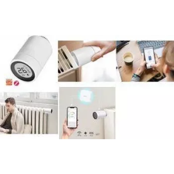 LogiLink Zigbee pametni termostatski ventil za radijator s LCD zaslonom, kompatibilan s Tuya, bijeli