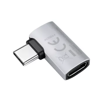 LogiLink USB4 Type-C 90° Adapter, C/M to C/F, 40 Gbps, 240W, 8K/60Hz, Aluminum, Silver