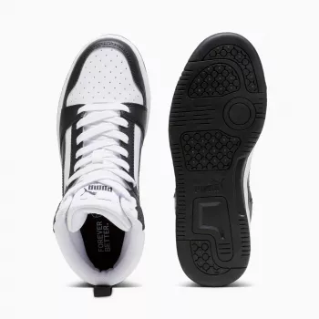 Puma Rebound V6 Mid Children's Sneakers White Black 393831 01 Size 38