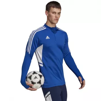 adidas Condivo 22 muška majica za trening na 1/2 patent zatvarača plavo-bijela HA6271