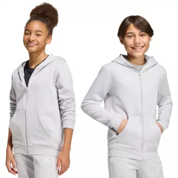 adidas Entrada 26 hoodie s punim patentnim zatvaračem za djecu, svijetlosivi, KH1779, 164cm
