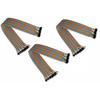 Kabelmeister set jumper žica 40-pin, 3 trake (muško-muško, žensko-žensko, muško-žensko), 20 cm, 24 AWG, dugine boje, za Arduino, Raspberry Pi, Breadboard