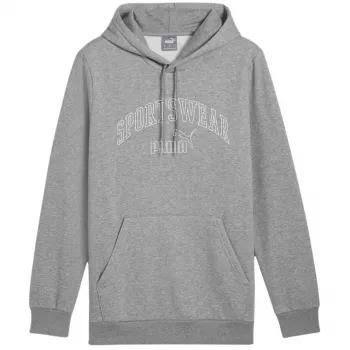 PUMA Essentials+ Logo LAB Gradient Hoodie FL Grey Men's Fleece Pullover Size L