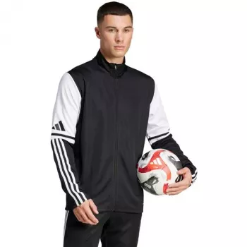 adidas muška Squadra 25 jakna za trening crna/bijela Slim Fit na četvrt patent zatvarača AEROREADY reciklirani poliester veličina S