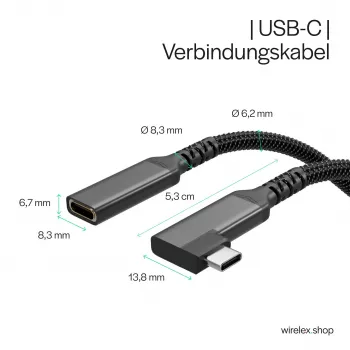 ShiverPeaks USB-C produžni kabel USB-C/C 3.2 PD 90° - kabel - digitalni/podaci