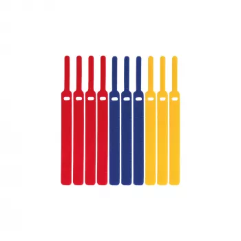 LABEL THE CABLE LTC BASIC STRAPS čičak vezice za kabele, 17 cm, paket od 10, višebojne (plava, žuta, crvena)