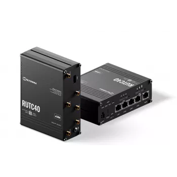 Teltonika Networks RUTC40 industrijski 4G LTE Cat 6 dual-band Wi-Fi 5 gigabitni usmjerivač s Dual SIM, GNSS, UK napajanjem