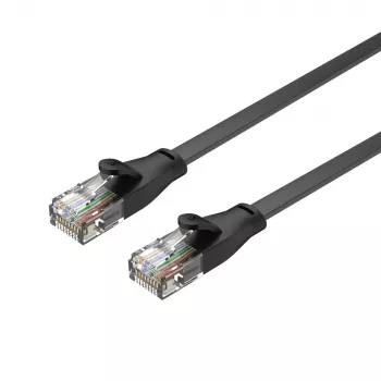 UNITEK Cat.6 UTP plosnati kabel 10m crni RJ45 Snagless Gigabit Ethernet