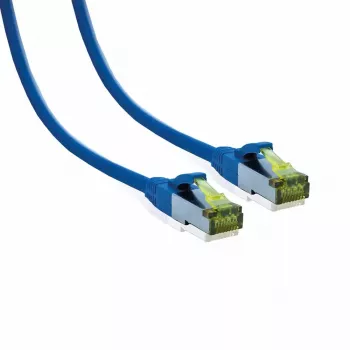 IT-BUDGET Full Copper Premium patch kabel Cat.6A s Cat.7 sirovim kabelom 600 MHz halogen-free PoE+ 10Gbps plavi 3m
