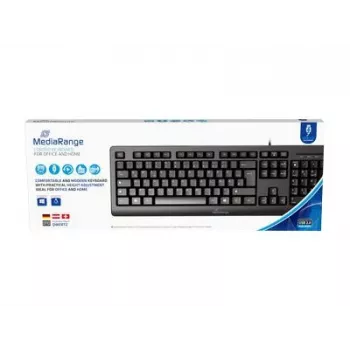 MediaRange MROS109-GR žična USB tipkovnica, QWERTY grčki raspored, crna, 105 tipki, membranska, 1,5 m kabel